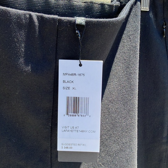 New! Lafayette 148 Black Cortland Pants size XL - Picture 3 of 8